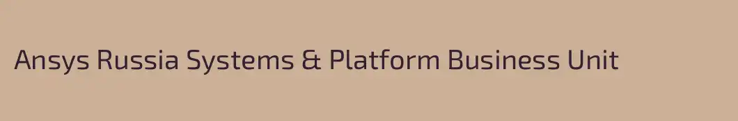 Ansys Russia Systems & Platform Business Unit